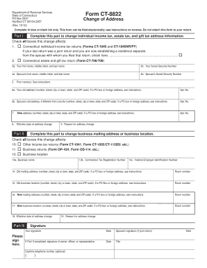 Connecticut Form CT-8822