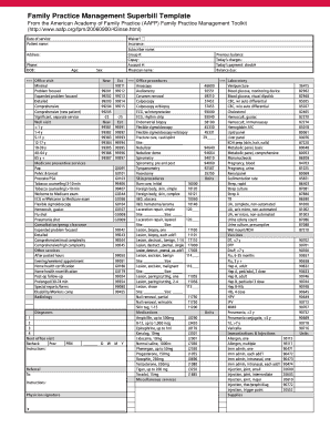 Family practice superbill form