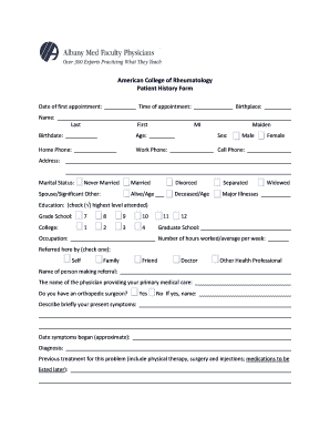Patient History Form