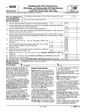 Form 8606 Nondeductible IRA Contributions