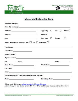 Microchip Registration Form