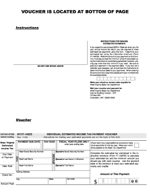 West Virginia Individual Estimated Income Tax Payment Voucher