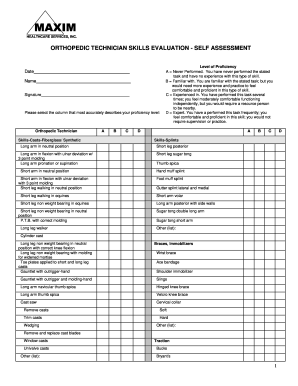 Orthopedic Technician Skills Checklistdoc