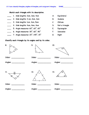 9 1 i can classify triangles angles of triangles and congruent triangles