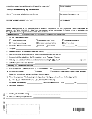 Arbeitgeberbescheinigung international pdf