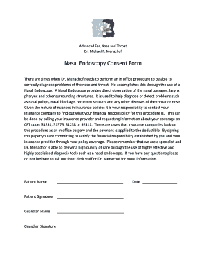 Nasal Endoscopy Consent Form
