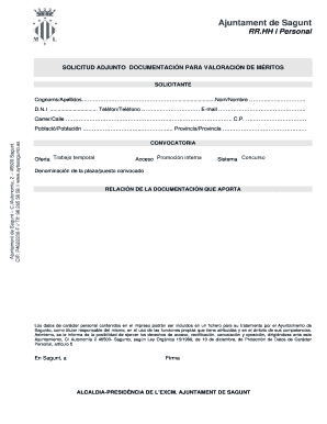 SOLICITUD ADJUNTO DOCUMENTACIN PARA VALORACIN DE MRITOS