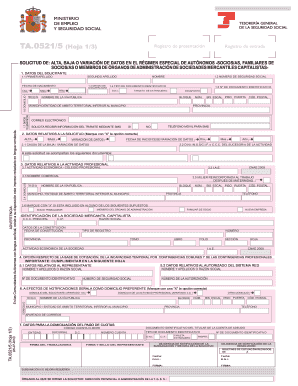 TA0521-5 - Socios familiares de socios o miembros de rganos de administracin de sociedades mercantil