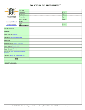 SOLICITUD DE PRESUPUESTO - bcomprartoldosbbcomb