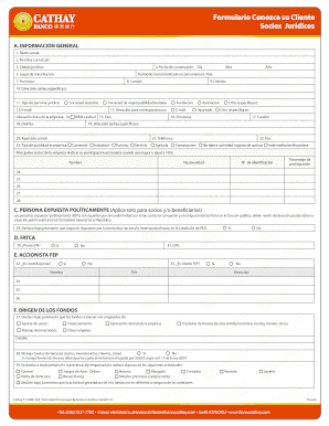 Formulario Conozca Cliente - Socios Jur dicos - Banco Cathay