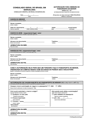 AUTORIZAO PARA EMISSO DE PASSAPORTE DE MENOR CONSULADO GERAL DO BRASIL EM BARCELONA NS DC 12
