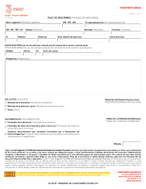 Pliego de descargo (Modelo UN-002)