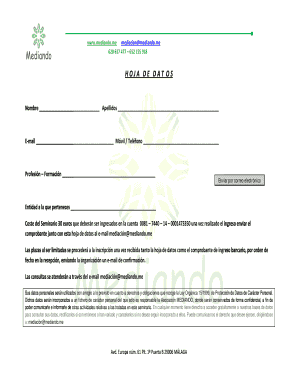 Plantilla hoja de inscripcion
