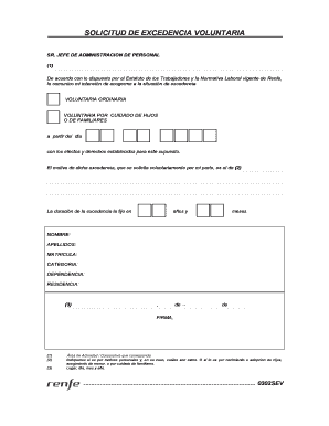 Title: SOLICITUD DE EXCEDENCIA VOLUNTARIA Author: Jefatura de Procedimientos y Normativa - sff-cgt