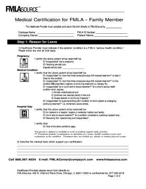 Medical Certification for FMLA