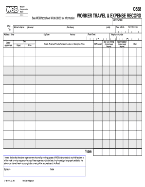 Worker Travel and Expense Record