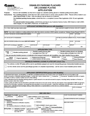 Disabled Parking Placard Application