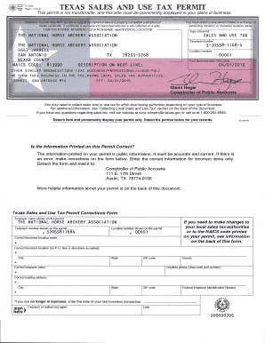 Texas Sales and Use Tax Permit