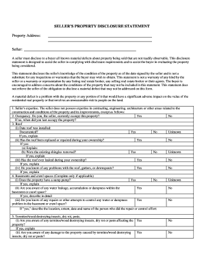 Seller s Property Disclosure Statement
