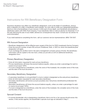 IRA Beneficiary Designation (Form-11) - DWS Investments