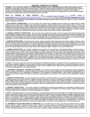 General power attorney form