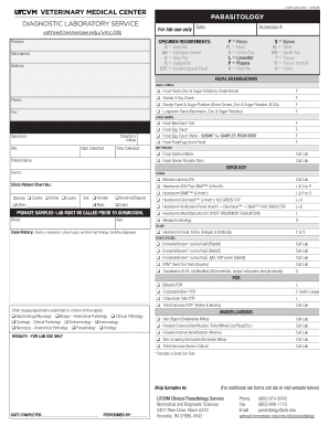 Veterinary Parasitology Lab Form