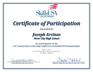 Certificate of participation