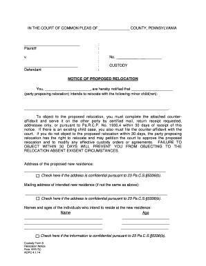 ?Form 8 Notice Of Proposed Relocation With Court Case - pacourts