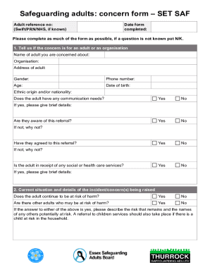 Safeguarding Adults Concern Form