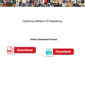 California Affidavit of Residency