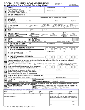 Social Security Card Application Form