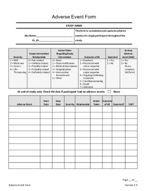 Adverse Event Form