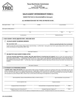 Texas Sales Agent Sponsorship Form-1
