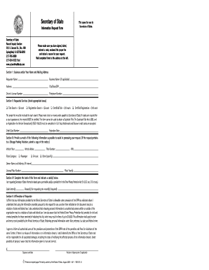 Illinois Secretary of State Information Request Form