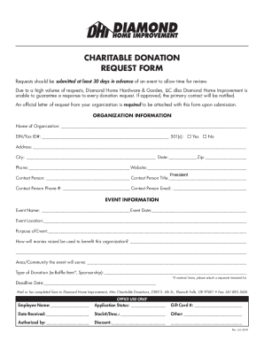 Charitable Donation Request Form