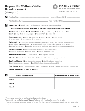 2023 Wellness Wallet Reimbursement Form