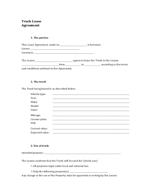 Truck Lease Agreement