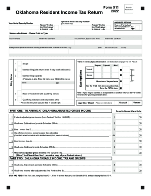 Oklahoma Resident Income Tax Return 2022