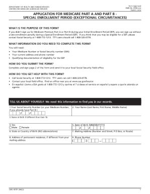 Medicare Part A and B Special Enrollment Period Application