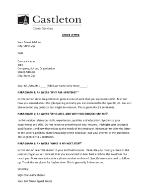 Cover Letter Template