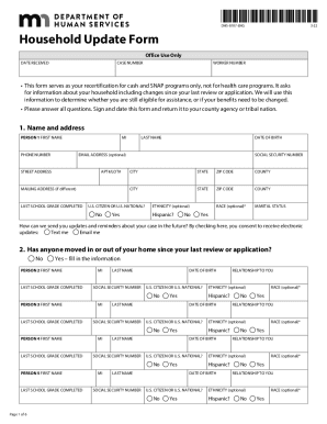 Household Update Form DHS-8107