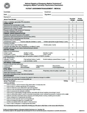 Emergency Medical Technician Psychomotor Examination