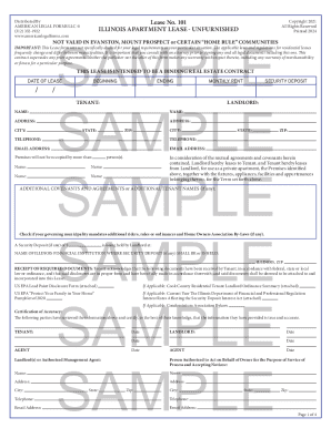 Illinois Unfurnished Apartment Lease