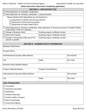 California Alcohol and Drug Program Certification Application