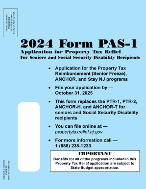 2024 Form PAS-1 Application for Property Tax Relief