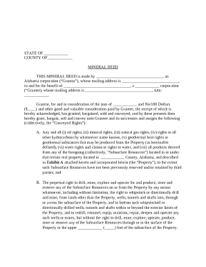Alabama Mineral Deed
