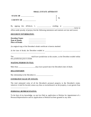 Small Estate Affidavit