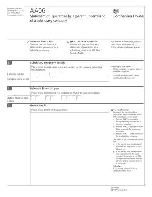 UK Parent Company Guarantee Statement