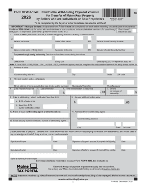 Maine Real Estate Withholding Payment Voucher