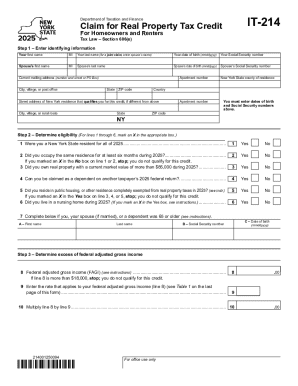 IT-214 Claim for Real Property Tax Credit - PDF Live